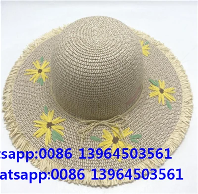 Chapéu de praia para meninas floristas feito à mão