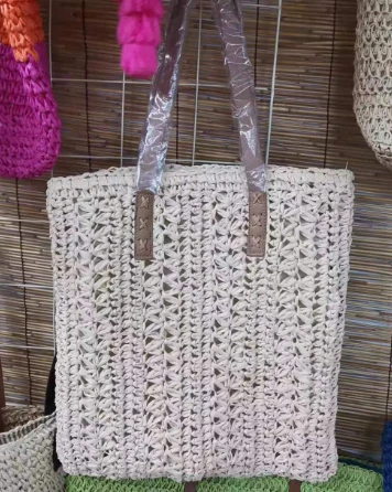 Crochê Padrão Mulheres Ombro Oco Feito à Mão Bolsa