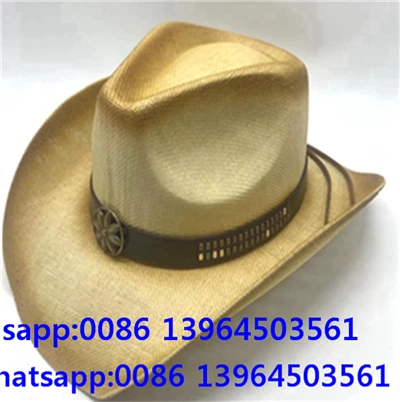 Chapéu de cowboy de palha vintage