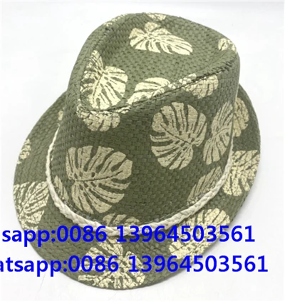 Chapéu Fedora respirável com estampa de folha de palmeira