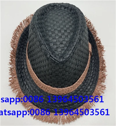 Chapéu de borla preto fedora preto no inteiro