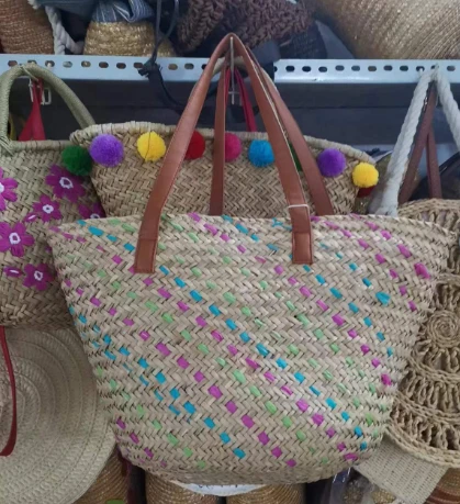 Bolsa de palha de férias natural