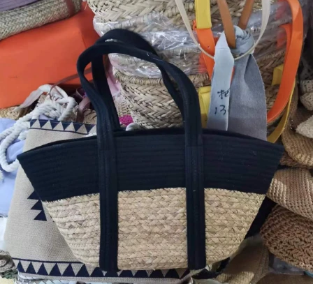 Bolsa de ombro de jacinto de água e corda de algodão