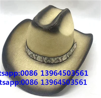 Chapéu preto spray masculino chapéu fedora cowboy retrô boné