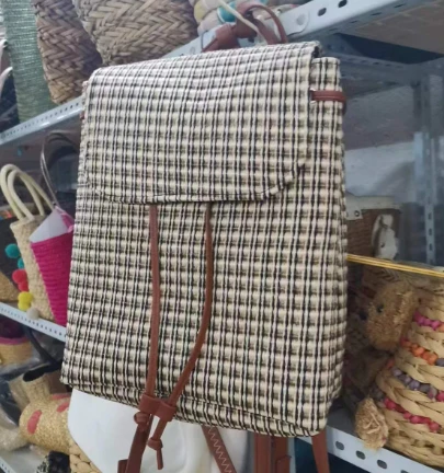 Pp saco de mochila feminino de tecido
