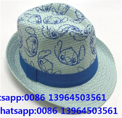 Chapéu de verão de palha respirável azul masculino