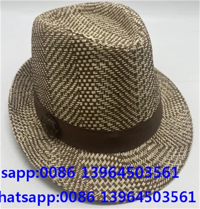 Chapéu de palha boho masculino de aba curta