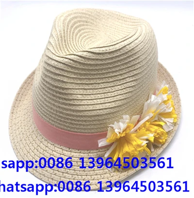 Chapéu respirável feito à mão para meninas e crianças com flor