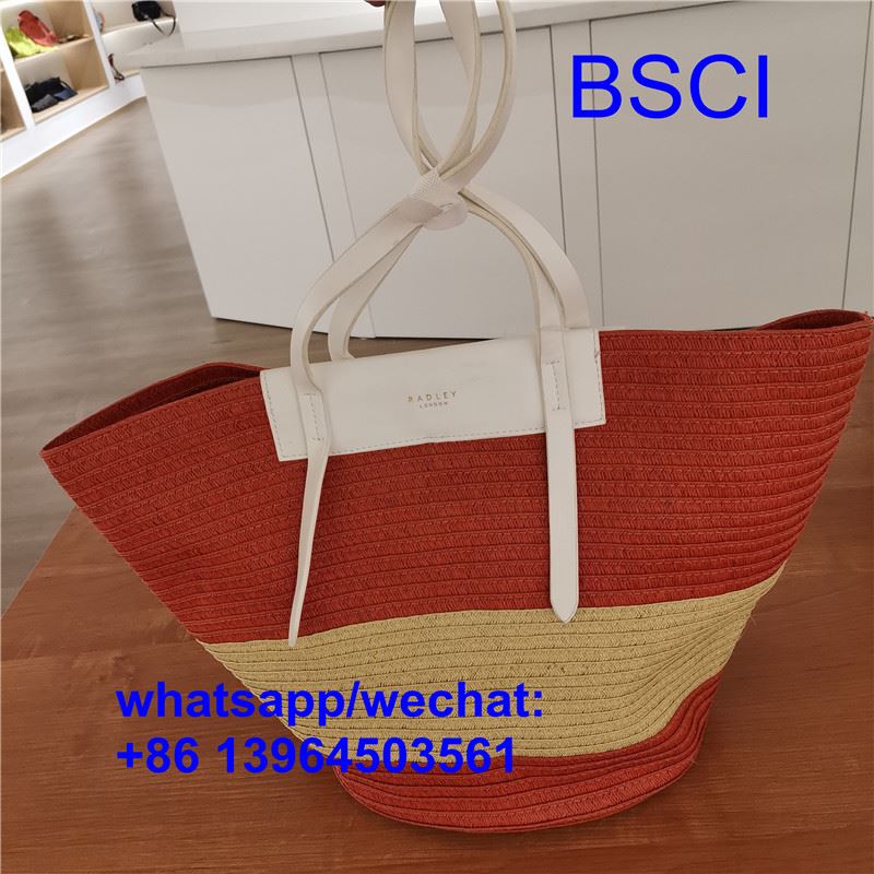 Bolsa de praia grande e durável em palha
