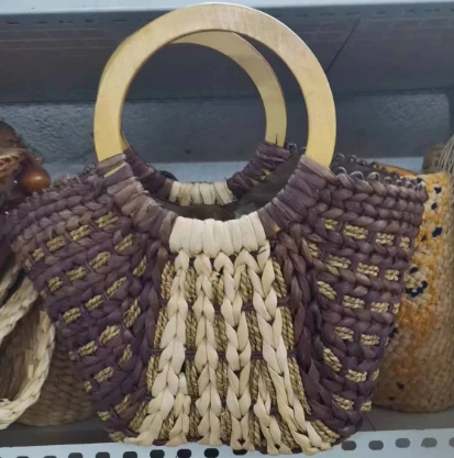 Bolsa de palha de palha de cor de cor escura