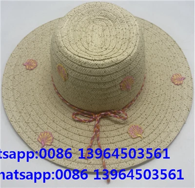 Chapéu de sol grande feminino bordado à mão