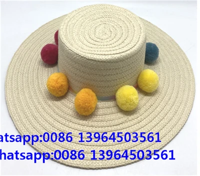 Chapéu de proteção solar para mulheres com bolas coloridas