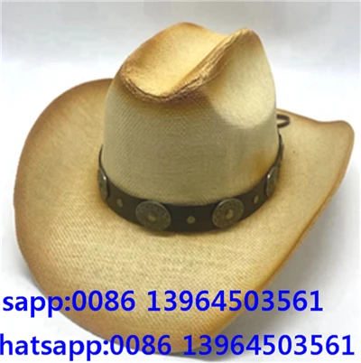 Chapéu Fedora de Palha Desgastado com Tira de Botão