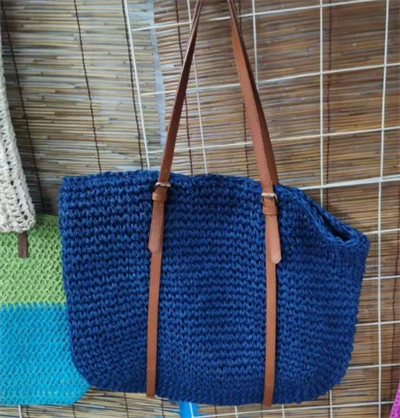Bolsa de Palha Feminina Moda Azul