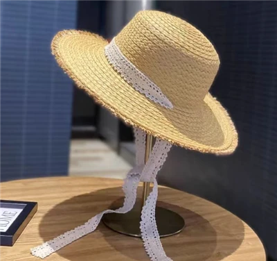 Chapéu de palha trançado para férias de verão