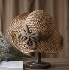 Chapéus de palha marrom para mulheres