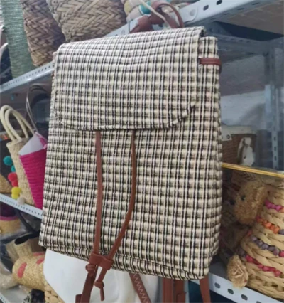 Pp saco de mochila feminino de tecido