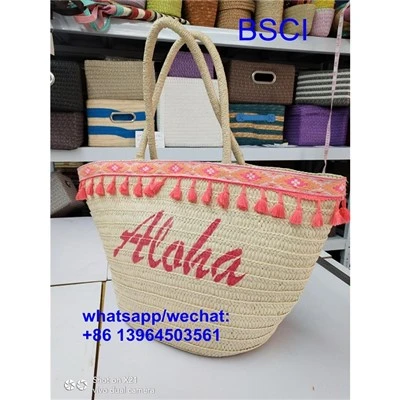 Bolsa de palha de praia chique