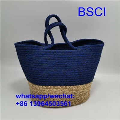 Bolsa de praia em vime tecido natural