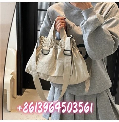 Nylon Teck Saco de ombro bege
