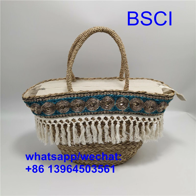 Bolsas de praia femininas de palha