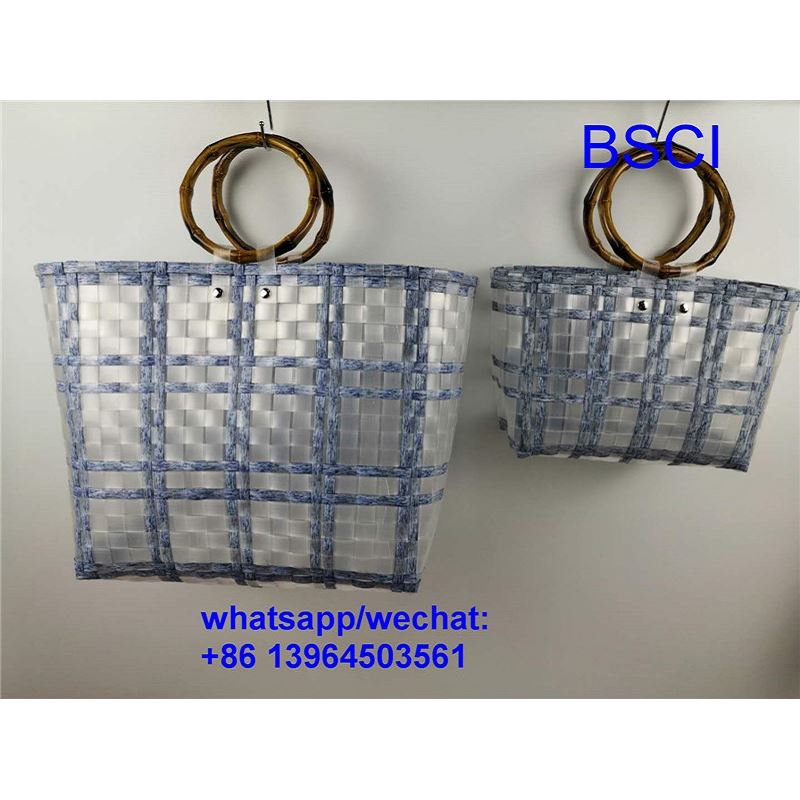 Saco de cesta de plástico tecido